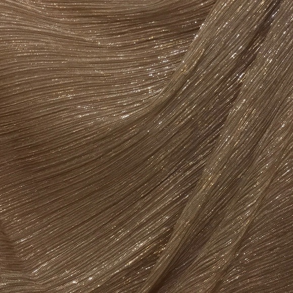 NWT Betsy & Adam Metallic Cape Gown Gold/Silver Size 6 - Picture 2 of 16